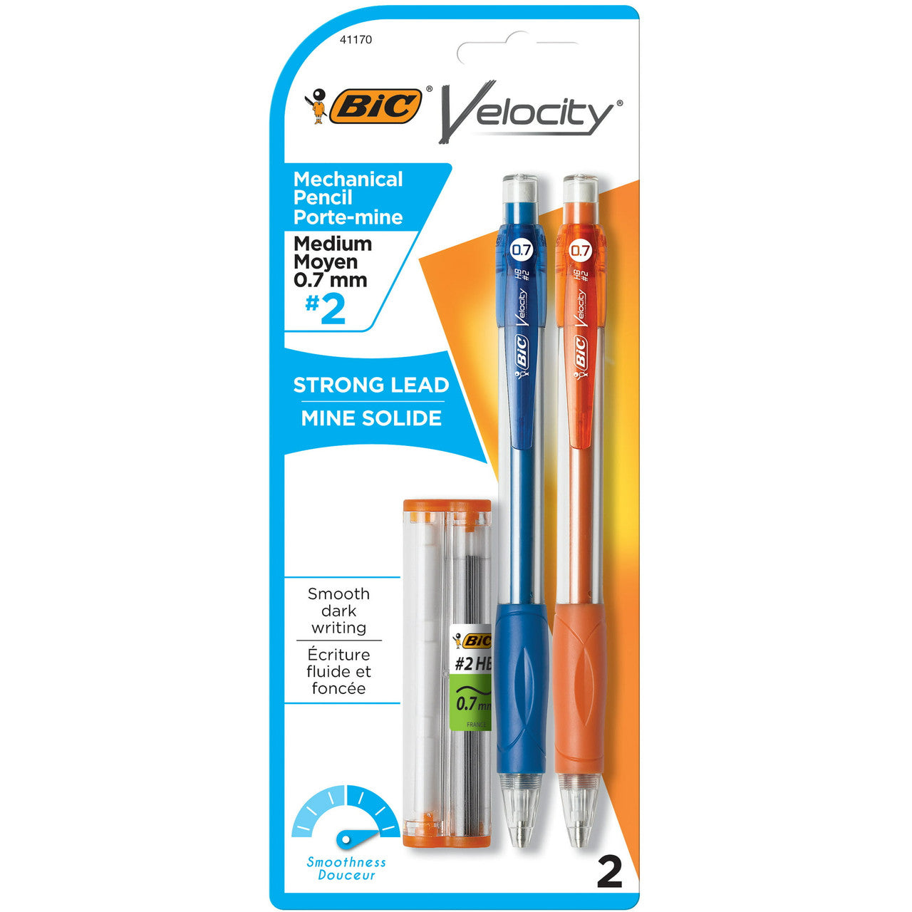 BIC Velocity Mechanical Pencil Medium Point 0.7mm, 2 Ea